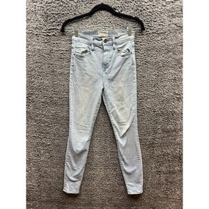 Frame Ali High Rise Cigarette Skinny Denim Jeans Light‎ Wash Blue Womens Size 25